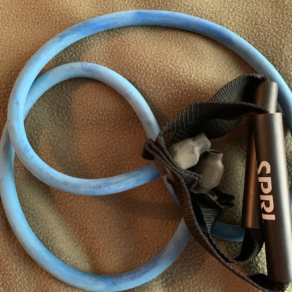 Spri purple and blue exercise bands with door attachment and exercise charts - Picture 5 of 6